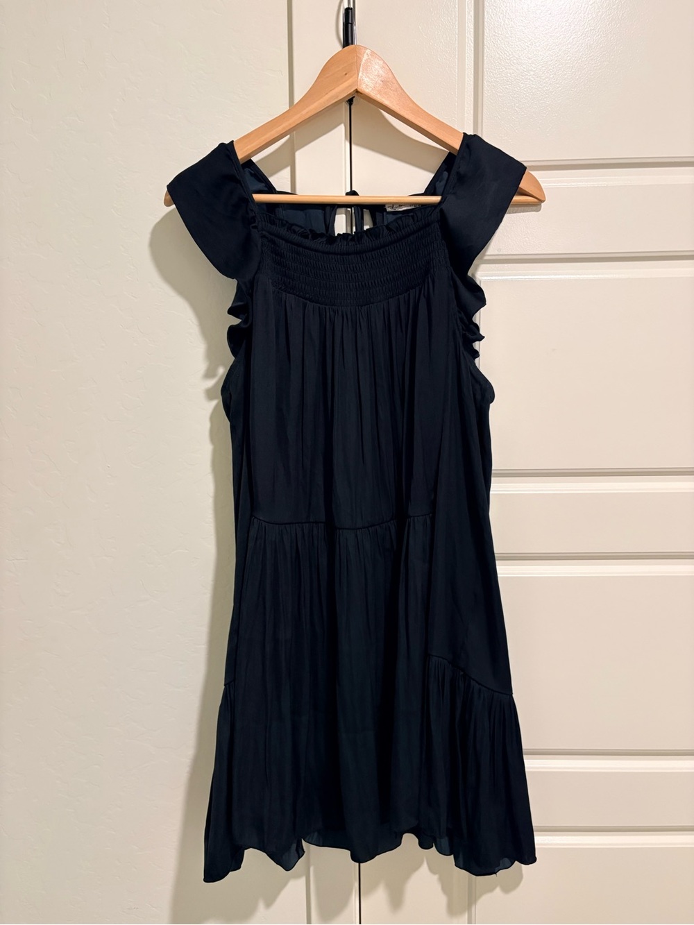 Free People Want Your Love Black Tiered Mini Dress